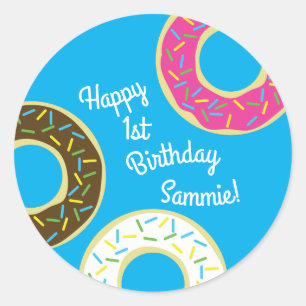 Doughnuts Colourful Doughnuts1st Birthday Party Th Classic Round Sticker