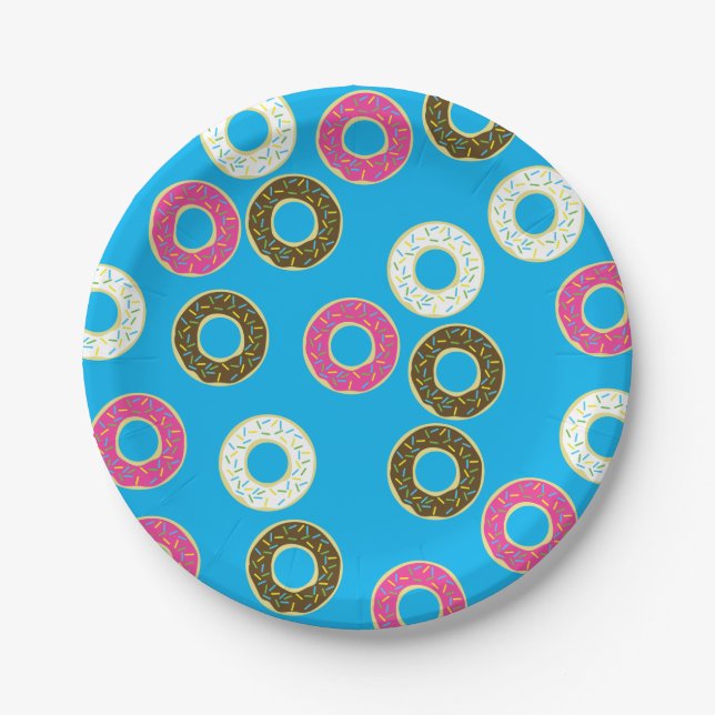 Doughnuts Colourful Doughnuts1st Birthday Party Th Paper Plate (Front)