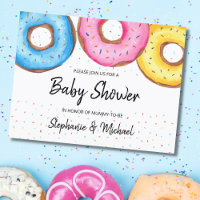 Doughnuts Couples Baby Shower Invitation Postcard