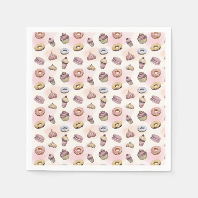 Doughnuts Cupcakes Cute Gift for Baker Birthday Pa Napkin (Front)