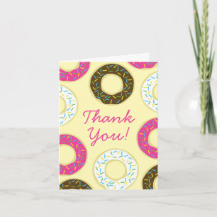 Doughnuts Cute Kid's Thank You Stationary Doughnut Note Card