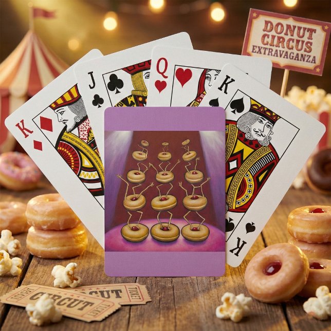 Doughnuts Dancing Whimsical Doughnut Characters Playing Cards (Creator Uploaded)