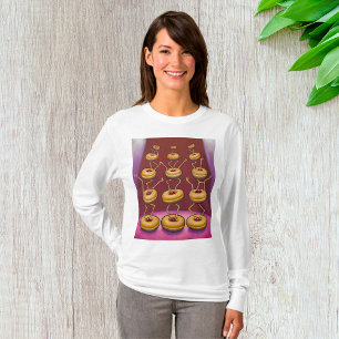 Doughnuts Dancing Whimsical Doughnut Characters T-Shirt