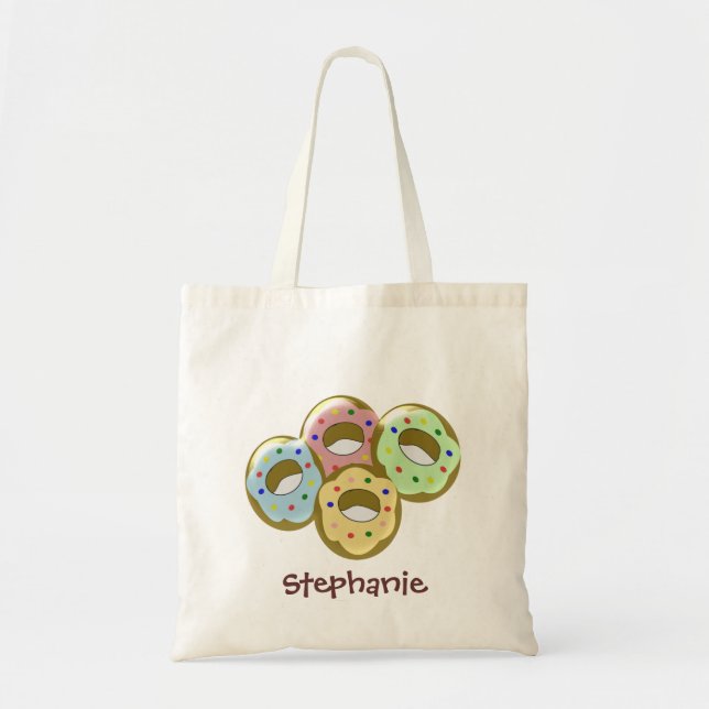 Doughnuts Design Tote Bag (Front)