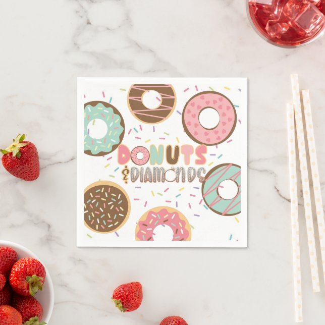 Doughnuts & Diamonds Bridal Shower Napkin (Insitu)