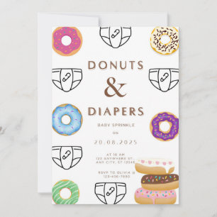 Doughnuts & Diapers Baby Show Invitation