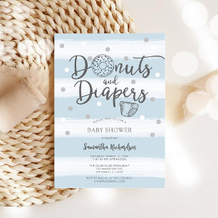 Doughnuts & Diapers Baby Shower Invitation