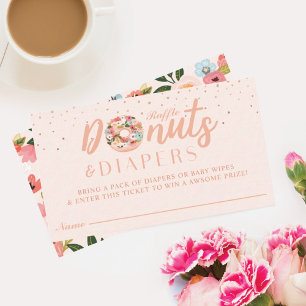 Doughnuts & Diapers Raffle Card Baby Shower Enclos