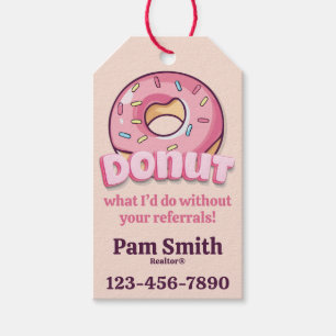 Doughnuts, Doughnut, Coffee, Realtor Pop-by Referr Gift Tags