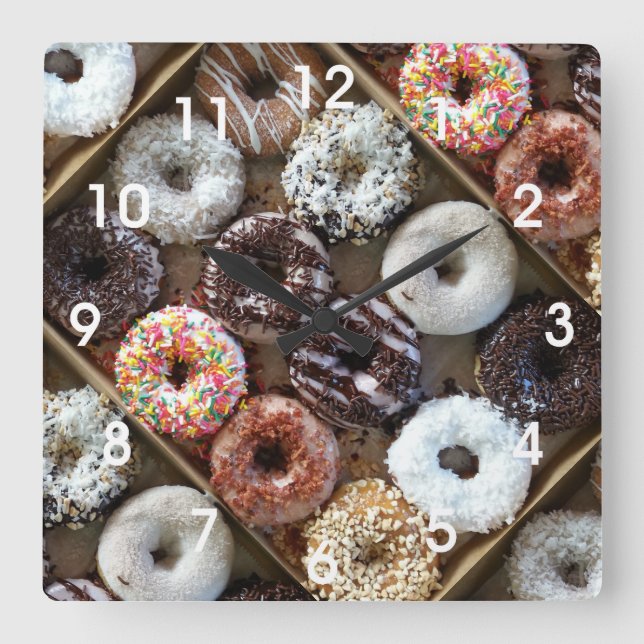 Doughnuts Doughnuts Photo Square Wall Clock (Front)