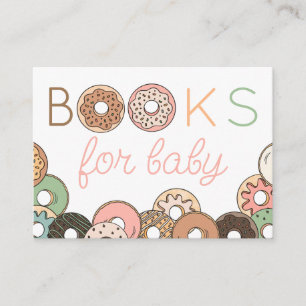 Doughnuts Girl Baby Shower Books for Baby Request Enclosure Card