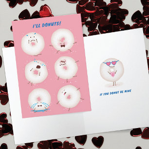 Doughnuts Go Nuts Valentine's Day Card