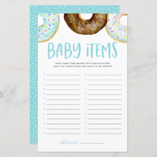Doughnuts Guess The Baby Items Baby Shower Game