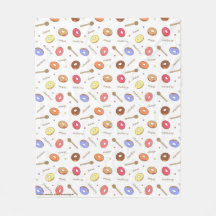 Doughnuts Homemade Fleece Blanket