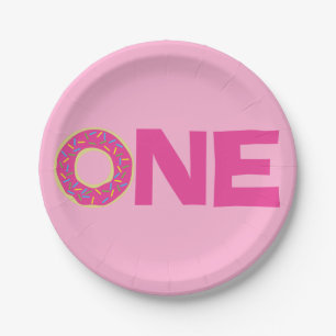 Doughnuts Kids 1st Birthday Party Theme Paper Plate