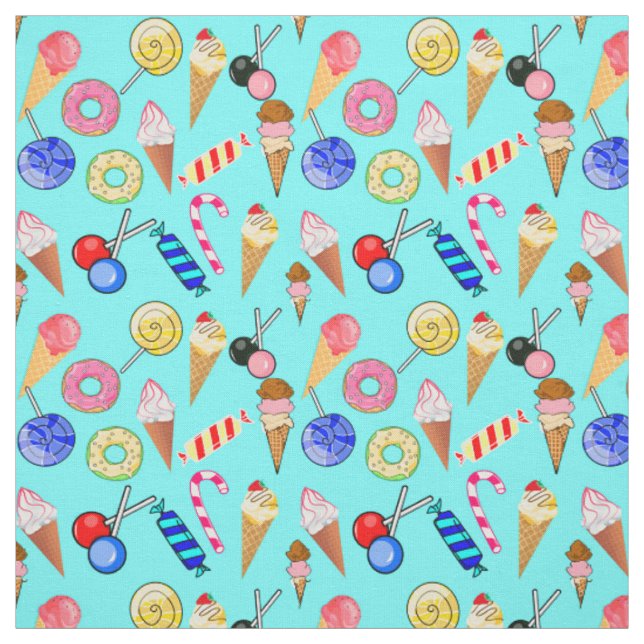 Doughnuts Lollipop Ice-cream Sweet Fabric (Swatch)