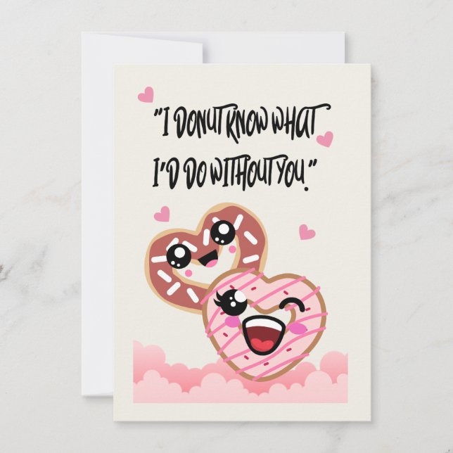 doughnuts  love  valentine holiday card (Front)