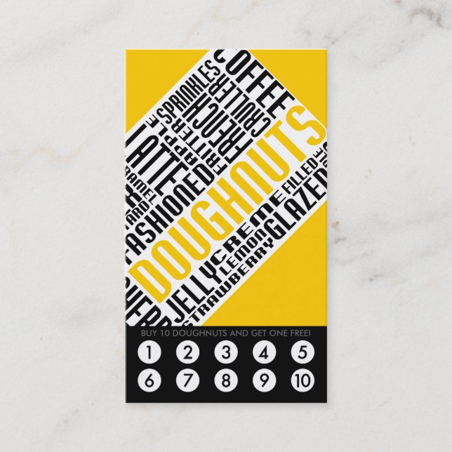 doughnuts loyalty (wordWEBs) Card (Front)
