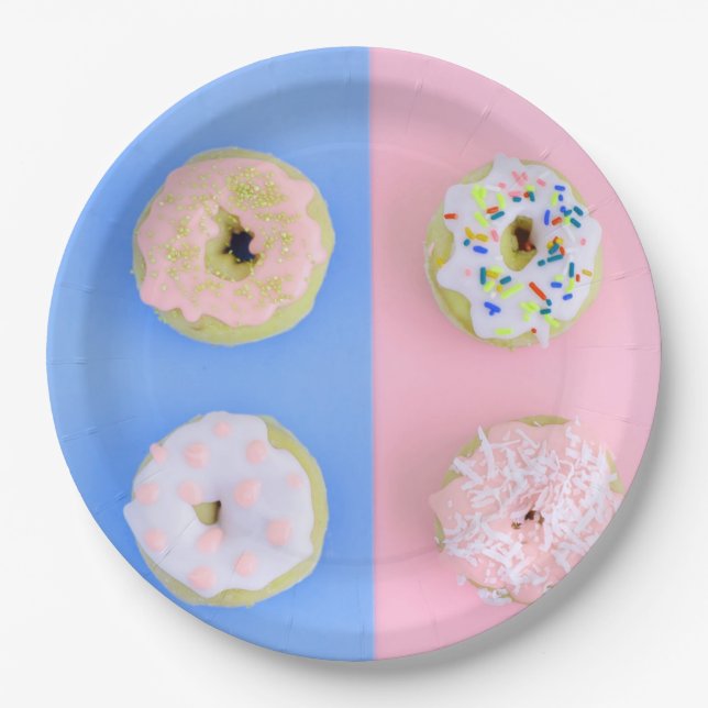 Doughnuts pastel paper plate (Front)