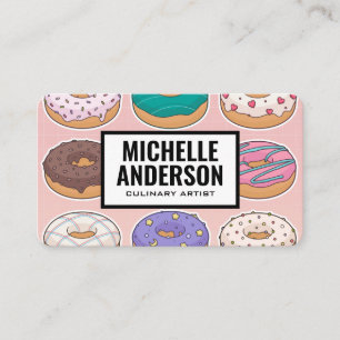 Doughnuts Pattern Pastry Shop Business Card