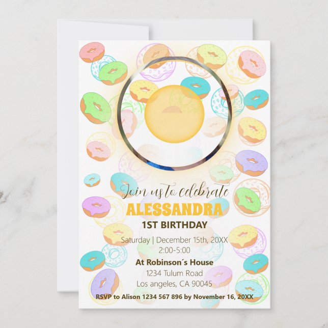 Doughnuts Photo Invitation (Front)