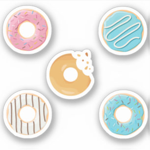Doughnuts pink blue and bites chocolate 5x set