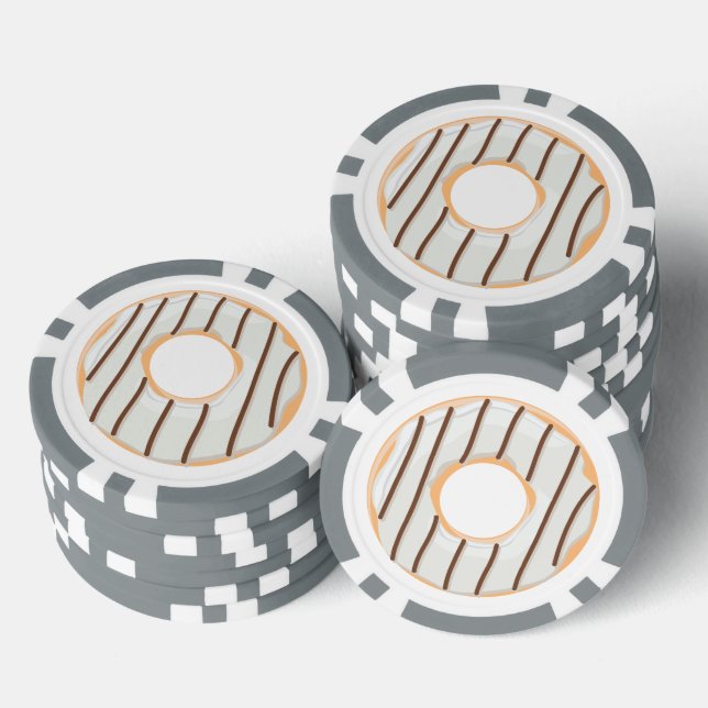 Doughnuts pink blue and bites chocolate pattern poker chips (Stack)