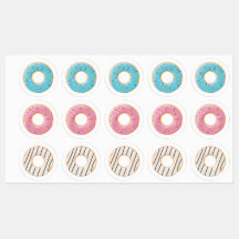 Doughnuts pink blue and bites cream 3x set