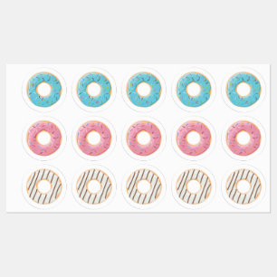 Doughnuts pink blue and bites cream 3x set