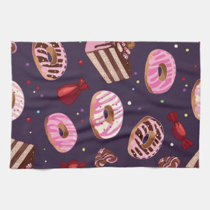 Doughnuts Print Tea Towel