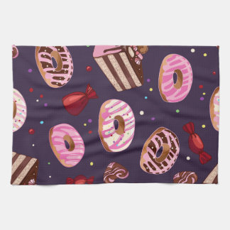 Doughnuts Print Tea Towel