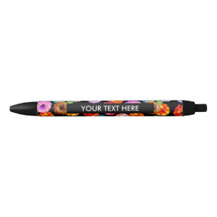 Doughnuts seamless pattern + your backgr. & ideas black ink pen