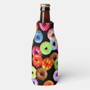 Doughnuts seamless pattern + your backgr. & ideas bottle cooler