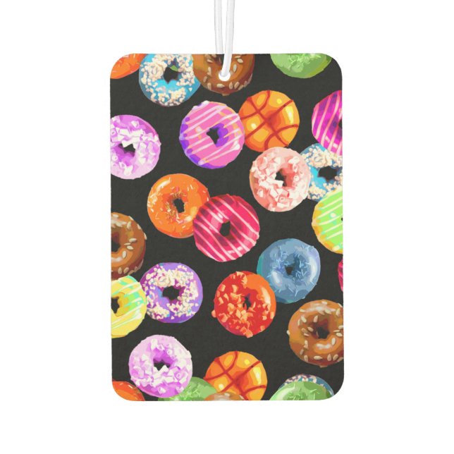 Doughnuts seamless pattern + your backgr. & ideas car air freshener (Back)
