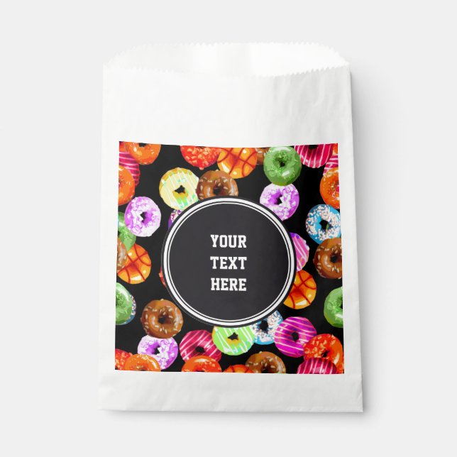 Doughnuts seamless pattern + your backgr. & ideas favour bags (Front)