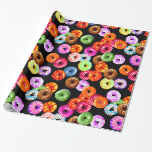 Doughnuts seamless pattern + your backgr. & ideas wrapping paper