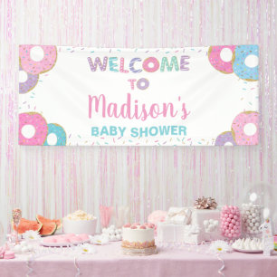 Doughnuts Sprinkles Birthday Baby Shower Backdrop  Banner