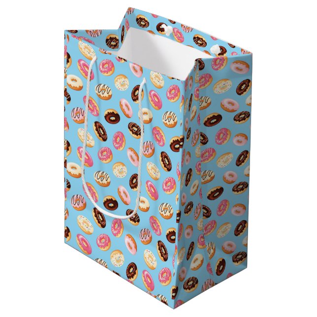 Doughnuts Tiled Design  Medium Gift Bag (Front Angled)