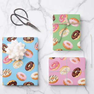 Doughnuts Tiled Design  Wrapping Paper Sheet