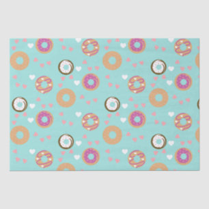 Doughnuts Valentine's Day  Hearts  Pink  Teal Tissue Paper