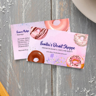 Doughnuts Watercolor Business Card