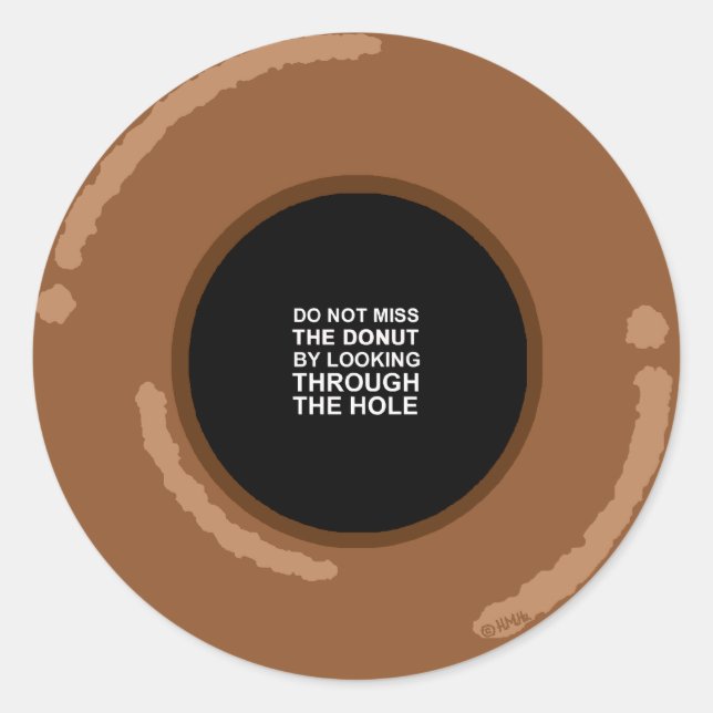 Doughnut's wisdom classic round sticker (Front)