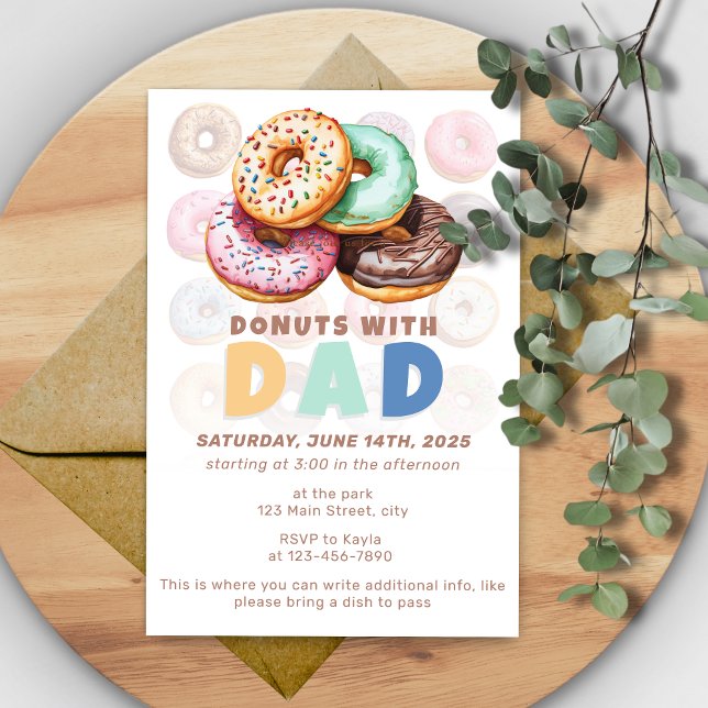 Doughnuts with Dad Father's Day Celebration Invitation (Creator Uploaded)