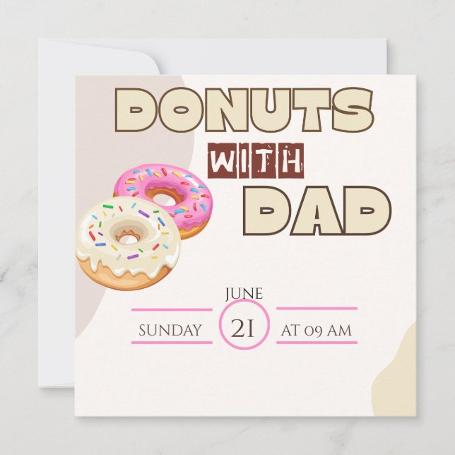 Doughnuts with Dad Father's Day Invitation Celebra (Front)