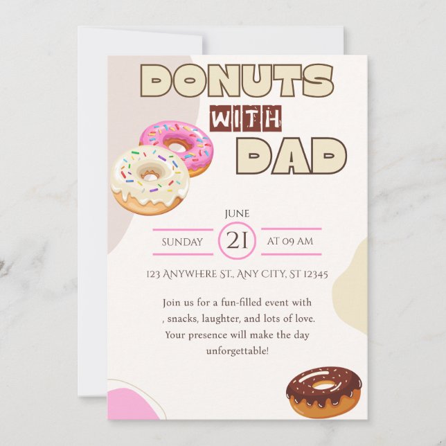 Doughnuts with Dad Father's Day Invitation Celebra (Front)