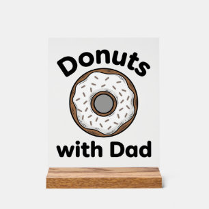 Doughnuts With Dad Vintage Doughnut Shirt Design_1 Acrylic Sign