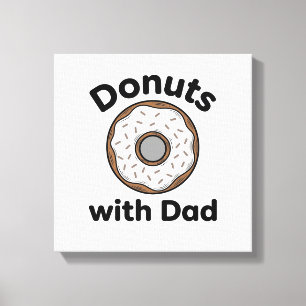 Doughnuts With Dad Vintage Doughnut Shirt Design_1 Canvas Print