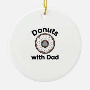 Doughnuts With Dad Vintage Doughnut Shirt Design_1 Ceramic Tree Decoration