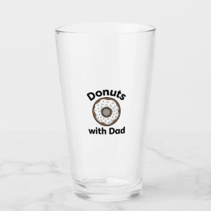 Doughnuts With Dad Vintage Doughnut Shirt Design_1 Glass