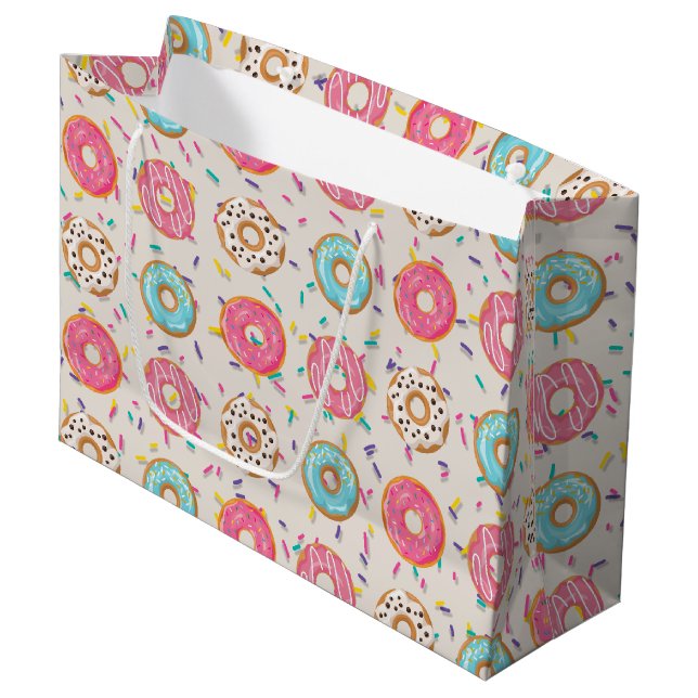 Doughnuts with Sprinkles Large Gift Bag (Front Angled)